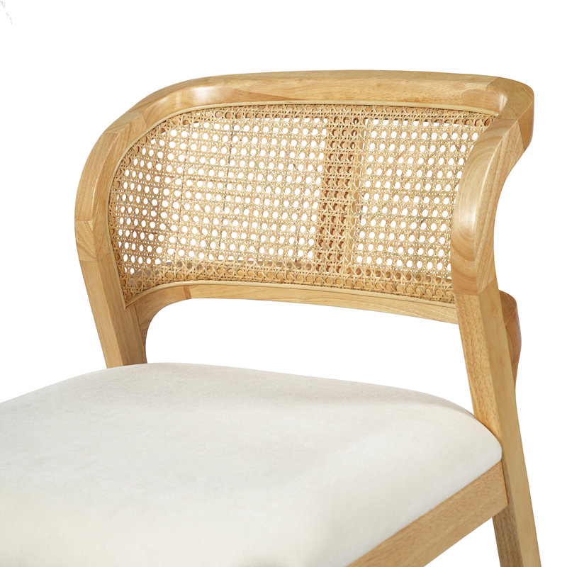 Chaise de salle à manger moderne Bellamy, Coussin beige / structure naturelle