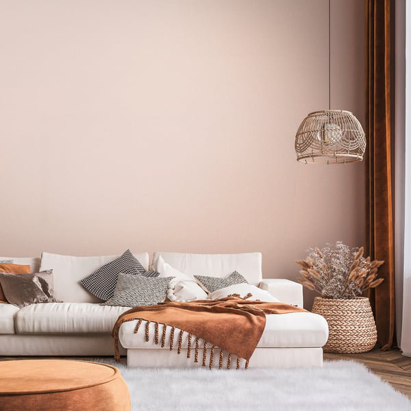 Flourish 10.05m x 53cm Textured Wallpaper Roll, Light Pink