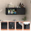 Armoires de rangement en métal, armoire de rangement verrouillable avec portes, armoire de rangement murale avec serrure, suspension flottante (noir, H 13 po)-1868517535