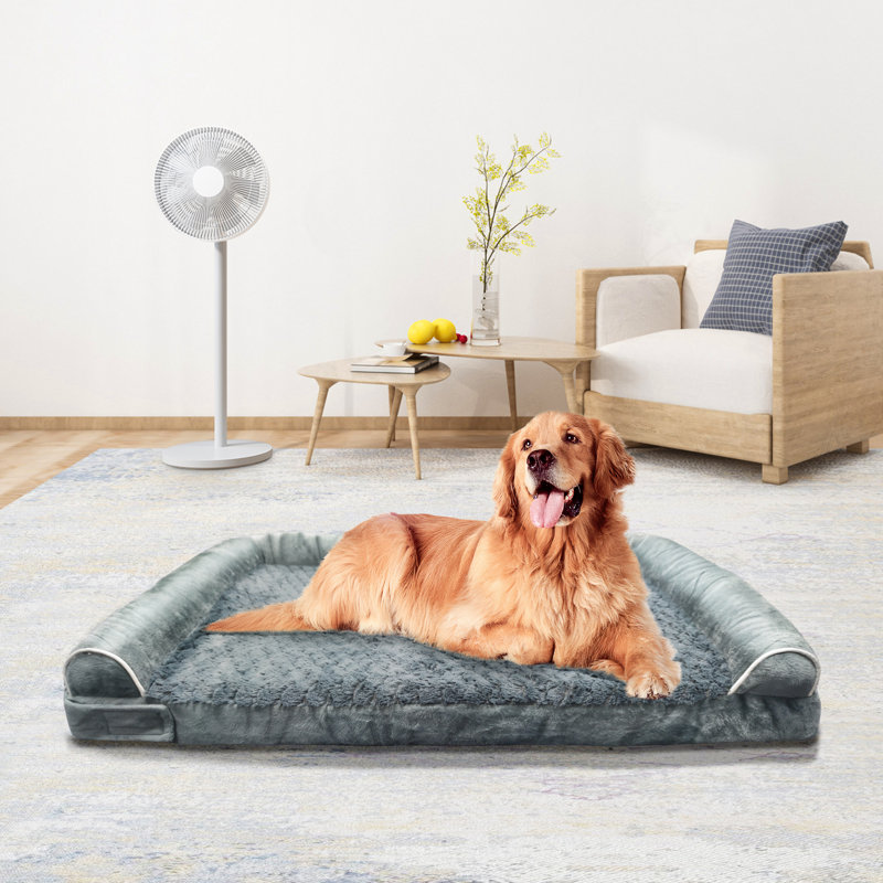 Lit pour chien apaisant pour petits chiens, L 36 po x l 26 po x H 6,5 po, Gris foncé
