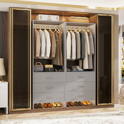 4ft Closet System with Wooden Drawers