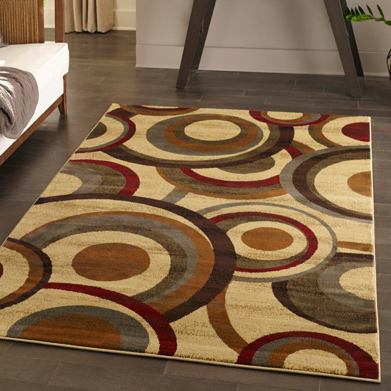 Tapis beige Ivetta, Rectangle 3 pi 1 po x 5 pi 3 po