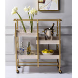Washed Serving Cart with 4 Adjustable Trays