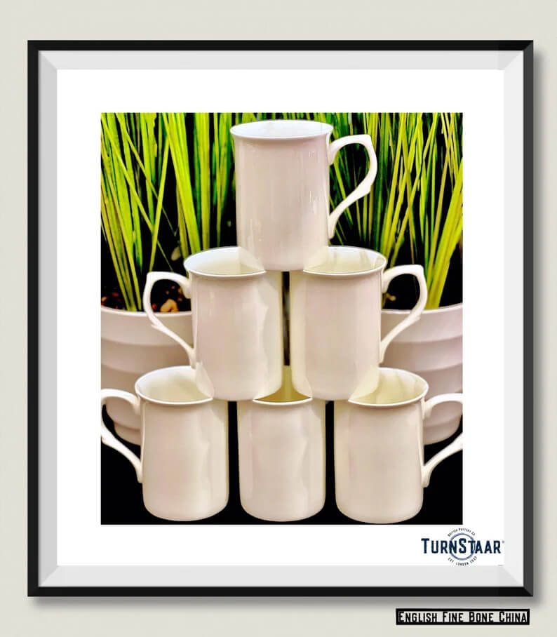 6-tlg. Teetassen-Set aus Bone China