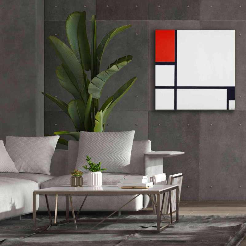 «Estis Composition No. I, with Red and Black», 1929 sur toile par Piet Mondrian, H 37 po x l 37 po x P 1,5 po