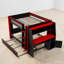 Lit double superposé au dessus d'un lit double avec bureau et lit gigogne-1340265908
