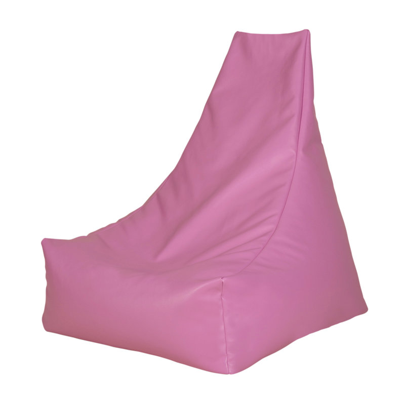 Faux Leather Refillable Bean Bag Lounger, Pink