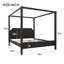 Lit plateforme à baldaquin en bois avec tête de lit et pieds de support-1268388771-1268388797