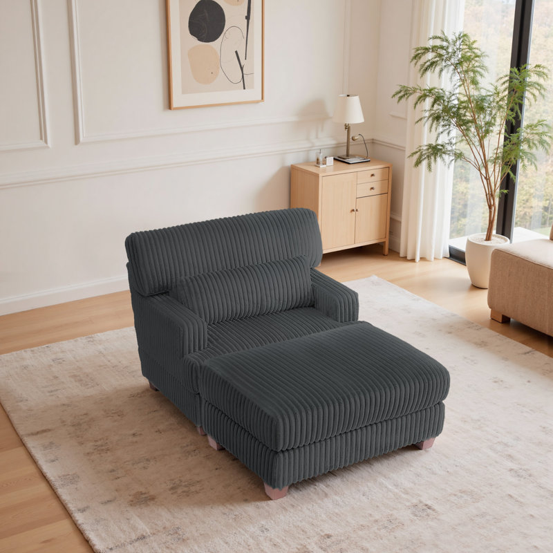 Chaise longue Ermia, Rembourrage en mousse gris foncé