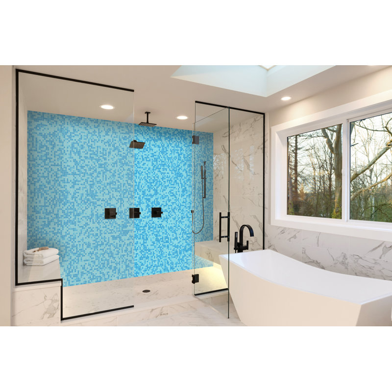 0.75" x 0.75" Glass Grid Mosaic Tile