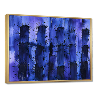 «Cactus Spines Landscape III - Floral Cactus Print», art mural