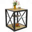 Table de chevet moderne 1 pièce pour chambre à coucher et salon, plateau en panneau de fibres à densité moyenne en bois trempé et en bois naturel, table d'appoint de style industriel-130339165