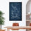 Chaise de barbier, brevet bleu sur toile