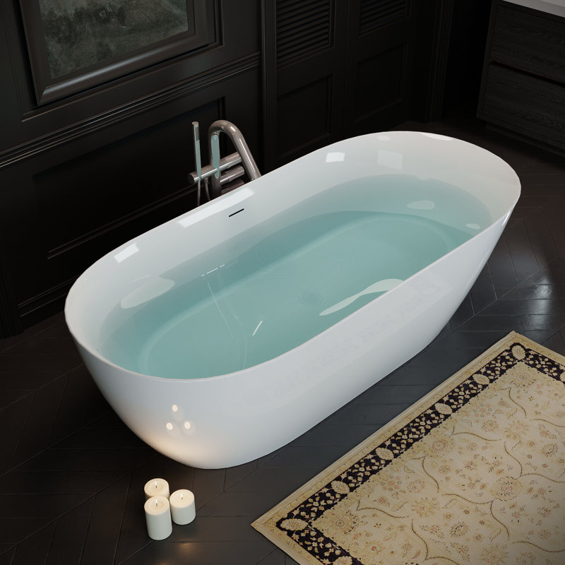 Luxueuse baignoire autoportante en acrylique pour une salle de bain de style spa