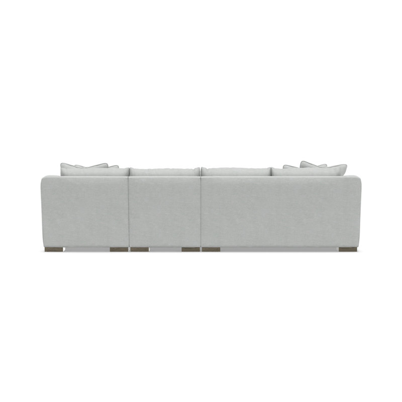 Sectional, Light Gray Polyester Blend, 35" H x  135" W x 63.5" D, Right Hand Facing