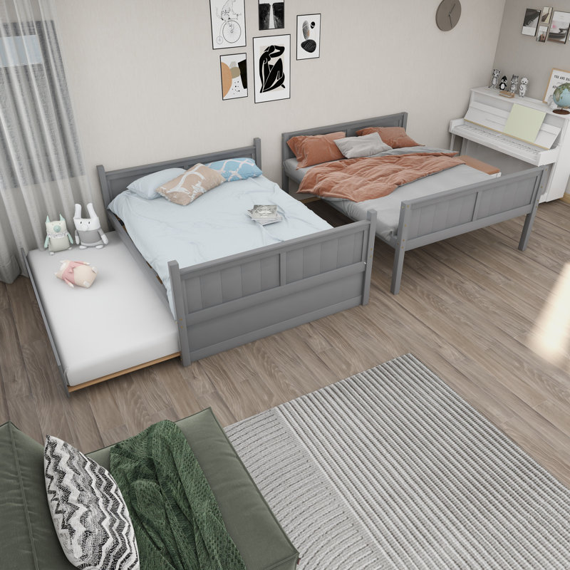 59.9" Bed Frame, Gray
