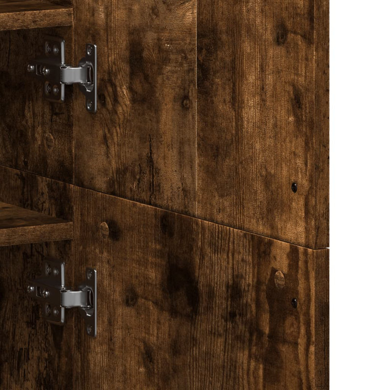 20 Pair Shoe Storage Cabinet, Smoked Oak