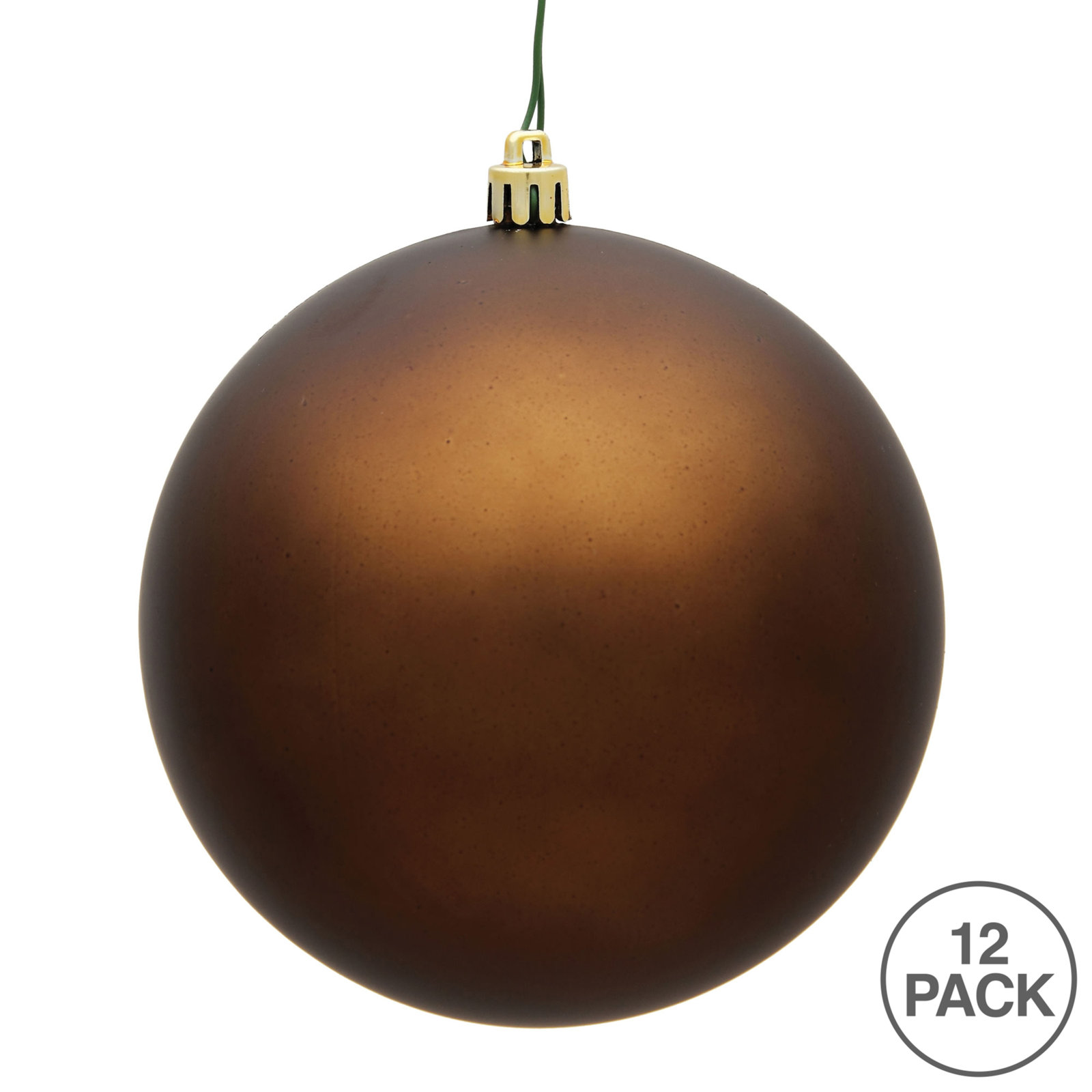 Holiday Décor Ball Ornament, Mocha Matte, 3" H x 3" W x 3" D