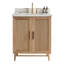 Meuble-lavabo de salle de bain autoportant 30 po entièrement assemblé en bois massif avec plateau blanc d'ingénierie entièrement assemblé-622683790