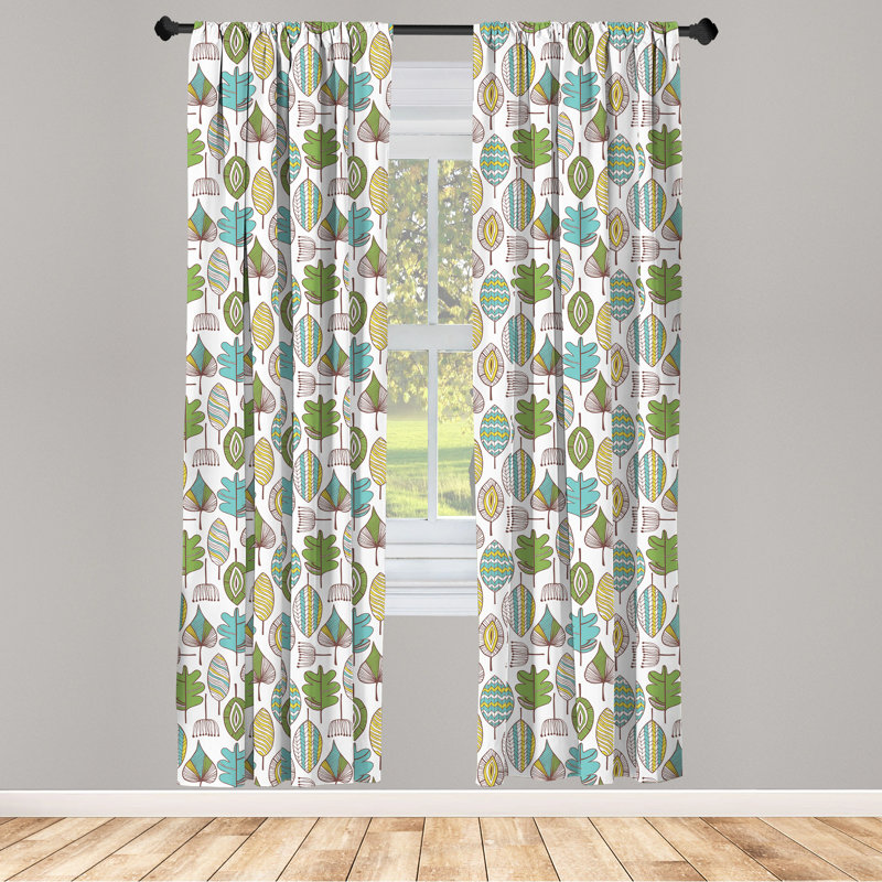 Doodle Semi-Sheer Rod Pocket Sliding Panel, 28" x 84"