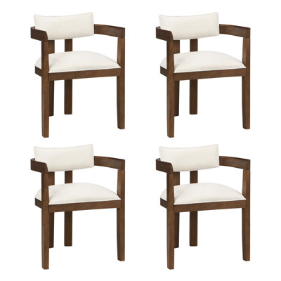 Linen Upholstered Armchair in Beige