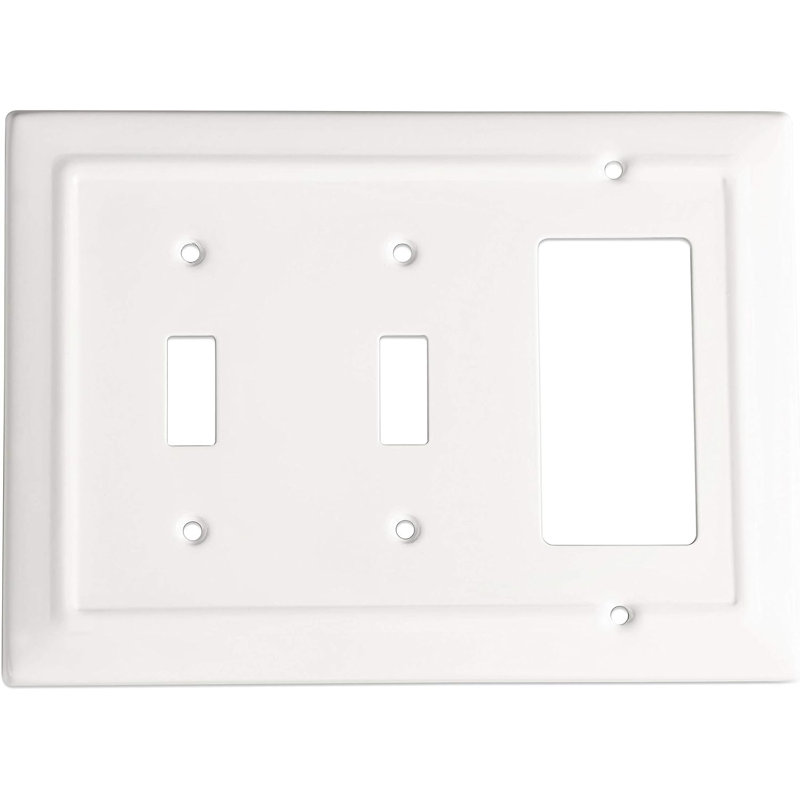 Architectural 3-Gang 2-Toggle/Rocker Combination Standard Wall Plate, Classic White
