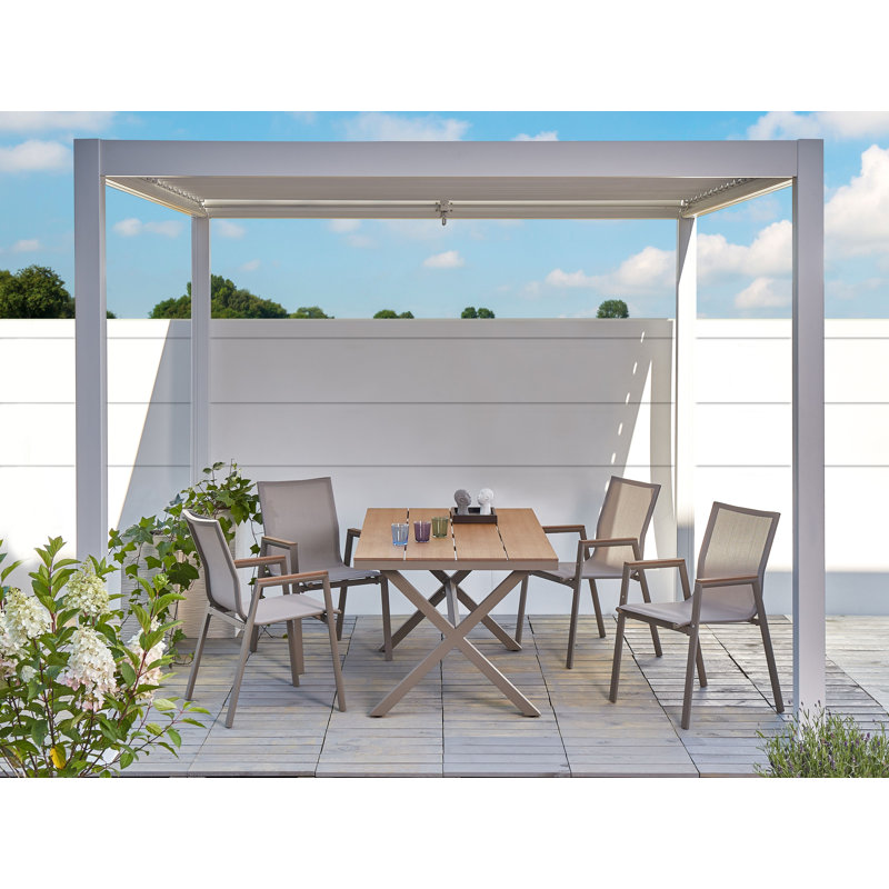 TIANO 4 - Person Patio Dining Set with Rectangular Table , Cushions Included