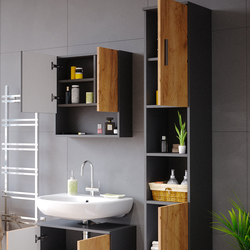 Birkan 30Cm W x 192Cm H x 30Cm D Tall Bathroom Cabinet