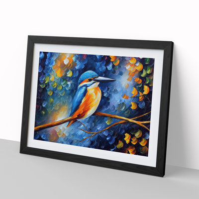 Kingfisher Bird Vol.3 Abstract - Framed Print