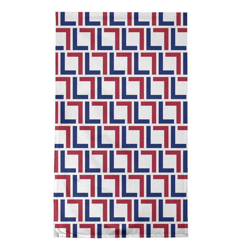 Wimpole Tea Towel Kitchen Towel, Dark Blue/Red/White, Cotton Blend