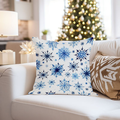 Blue and White Snowflakes Snow Modern