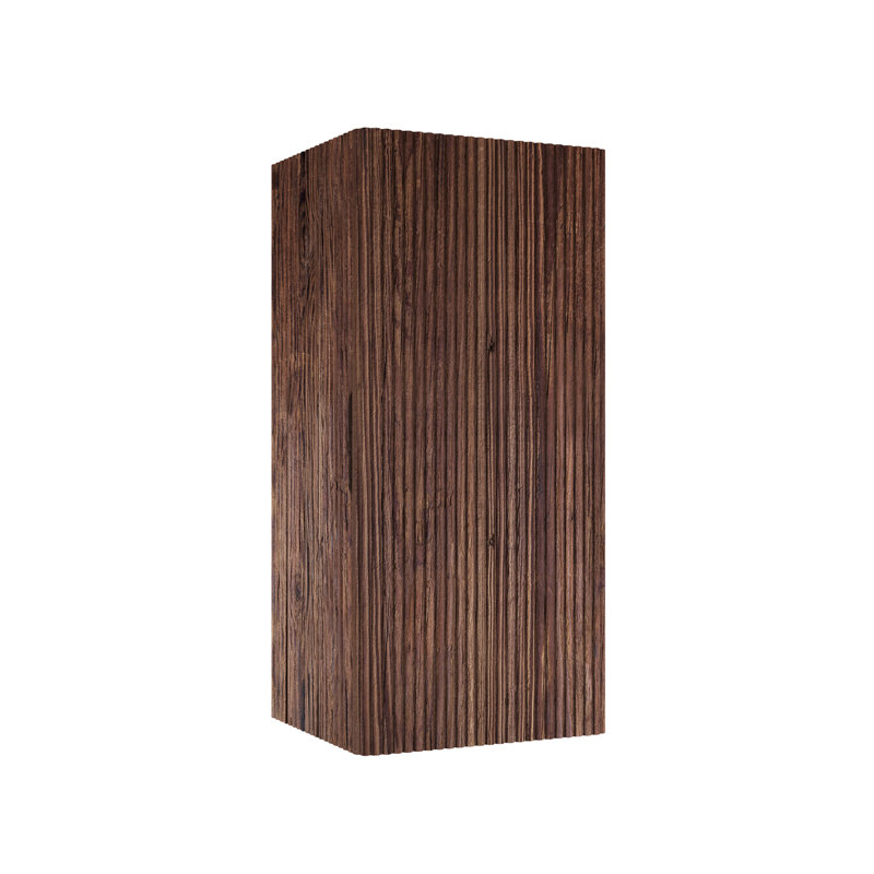 Meuble-lavabo mural 14 po à rayures flottantes avec porte et tablette, couleur noyer rétro grain de bois