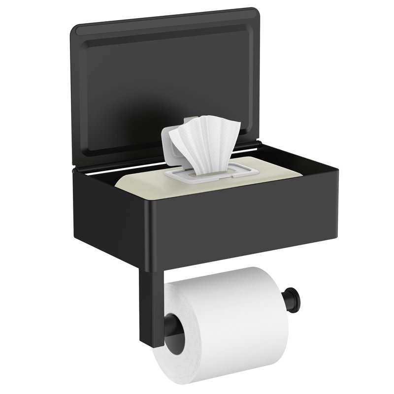 Porte-papier hygiénique avec tablette, fixation murale
