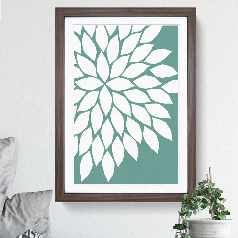 Abstract Leaves No.1 - Picture Frame Graphic Art, Walnut, 48cm H x 36cm W x 2cm D