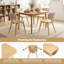 Ensemble de 2 chaises de salle à manger avec siège ergonomique rembourré en velours Teddy pour cuisine beige et naturel-1834170980-1834170981