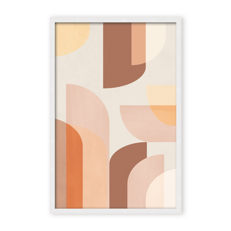 Abstract Retro Geometric by  - Picture Frame Graphic Art on Paper, 48" H x 32" W x 2.375" D, Framed Canvas, White