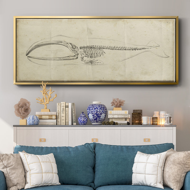 Whale Study I- Framed Canvas
