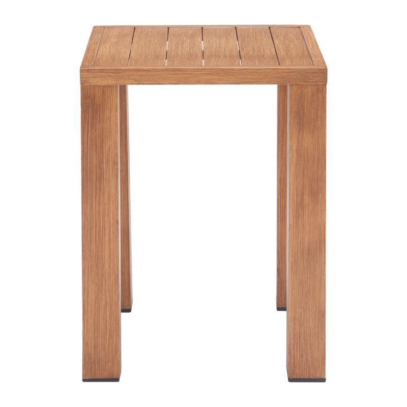 Table de bout carrée en aluminium naturel 22 po