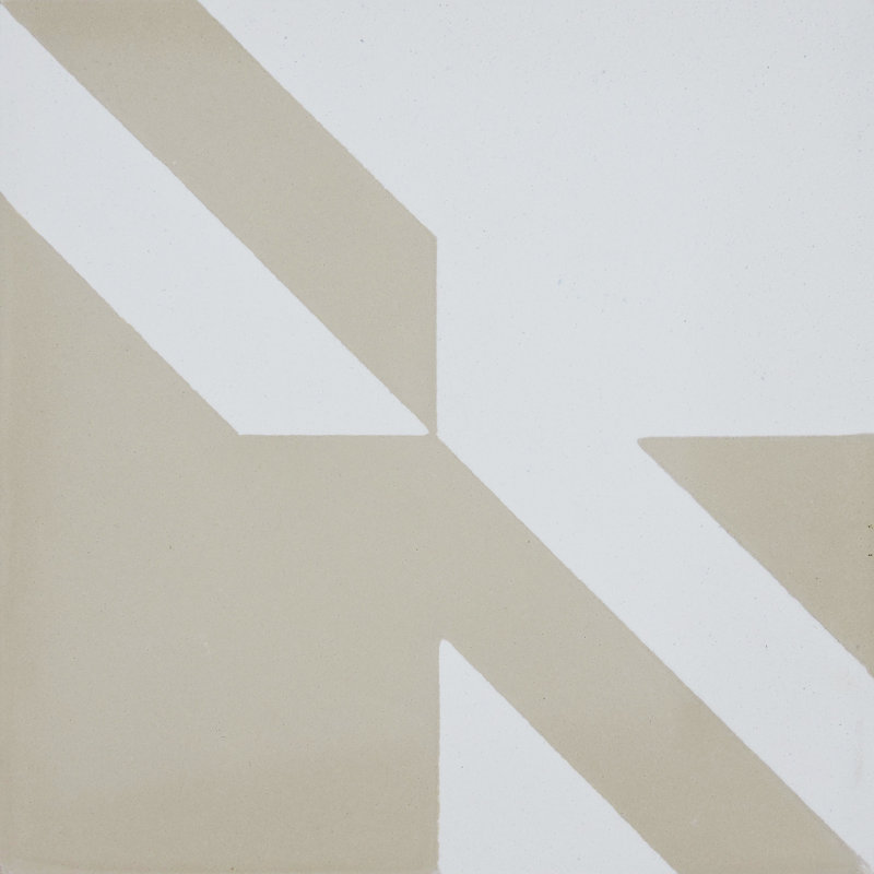 Carreau de ciment à motif de ciment 8 po x 8 po Tantan, Beige / Blanc