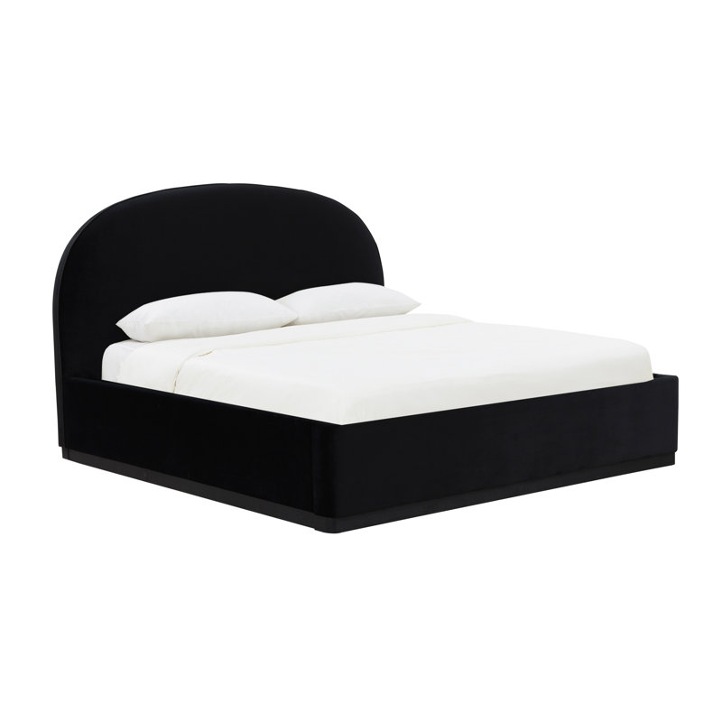 Loya Velvet Queen Bed, Black, King