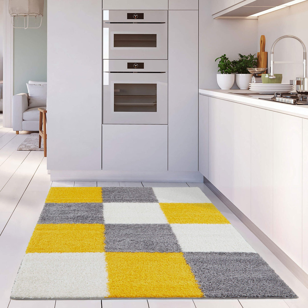 Myshaggy Collection Rugs Geometric Design in Yellow