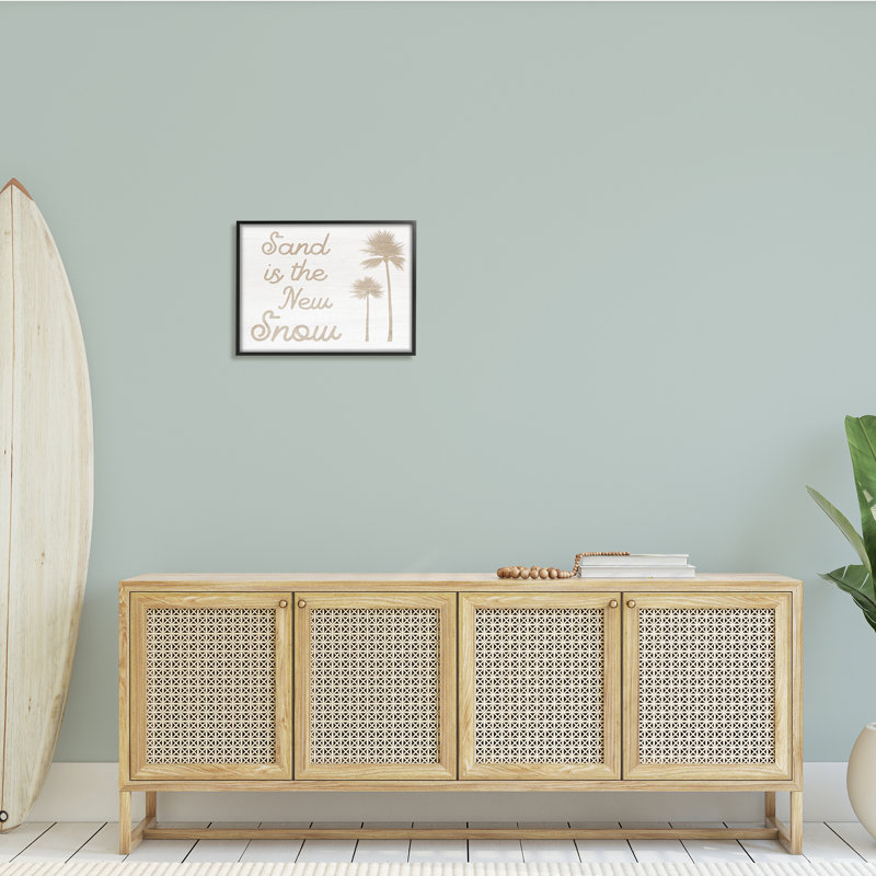 «Sand Is New Snow Expression Soft Palm Trees» par Daphne Polselli - impression d'art textuel, H 16 po x l 20 po