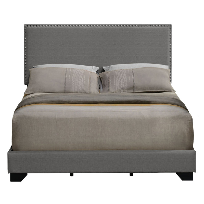 Modern Minimalist Design Bed, Light Grey
