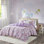 Ensemble de couette réversible 4 pièces en coton rose licorne Lola avec coussins décoratifs