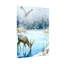 Animaux, hiver, hibou, cerf, neige, paysage, aquarelle-885334776