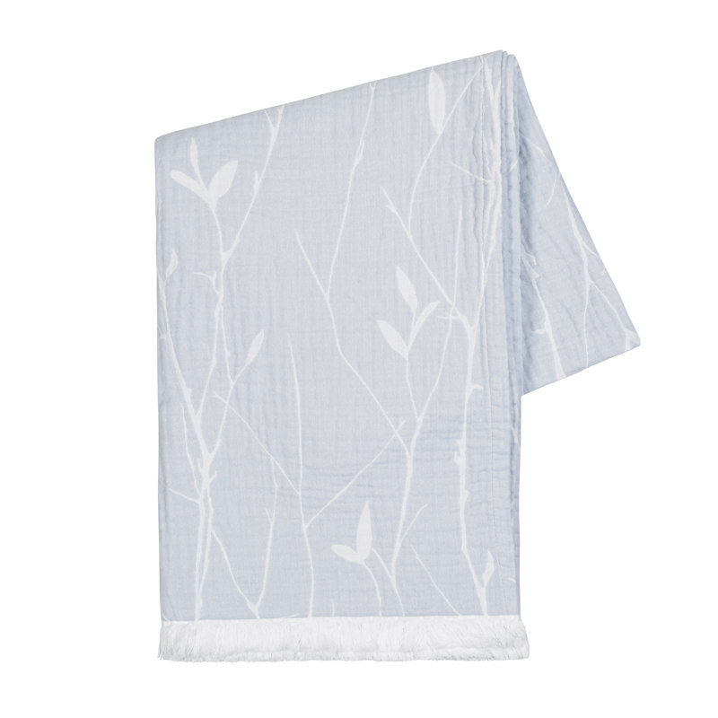 Sky Willow Throw, Blue Floral 1
