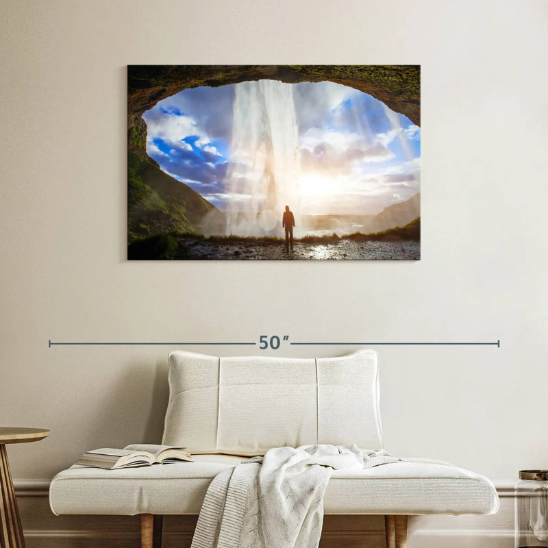 Alvord Behind Seljalandsfoss Waterfall, 26" H x 39" W