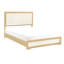 Mobilier de chambre à coucher contemporain à panneau de tête de lit à DEL avec finition naturelle et blanche pour grand lit 1pc