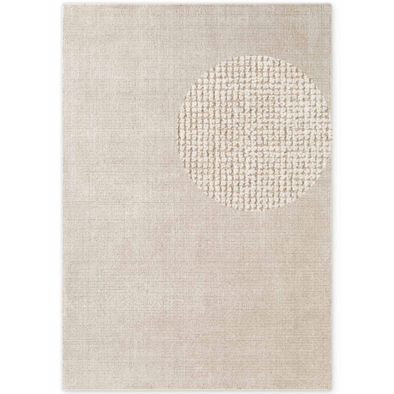 Dewit Wool Hand Woven Area Rug, White, Rectangle 120 x 170 cm