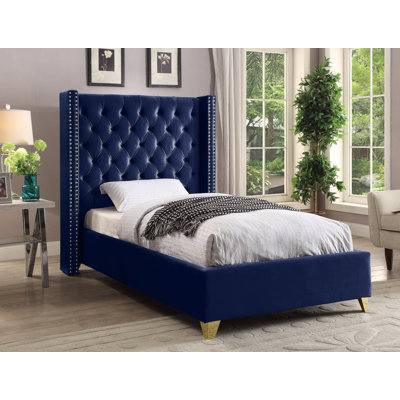 Joclynn Upholstered Wingback Bed